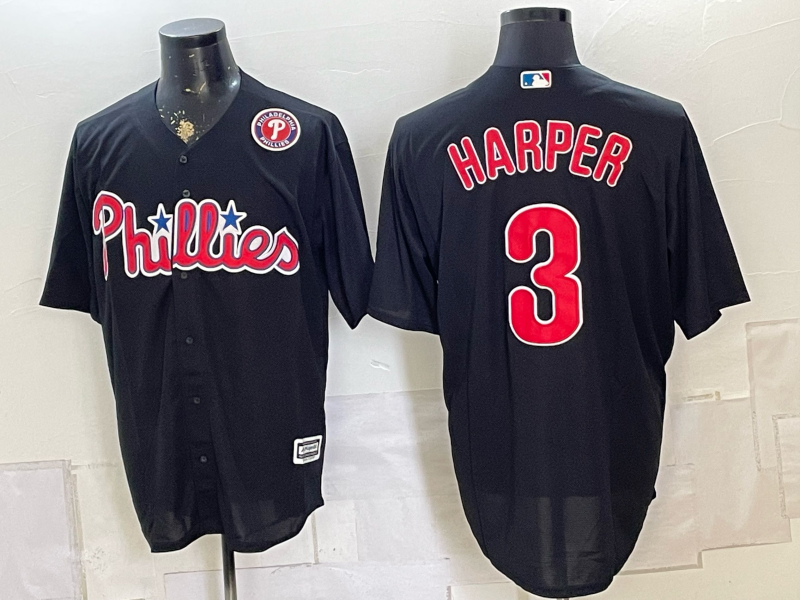Men 2026 Philadelphia Phillies #3 Harper black Game Nike MLB Jers8->philadelphia phillies->MLB Jersey